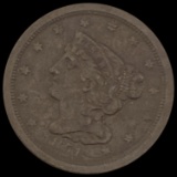 1851 Braided Hair Half Cent CLOSELY UNCIRCULATED CLOSELY UNCIRCULATED