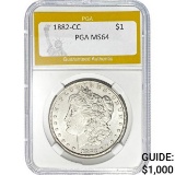 1882-CC Morgan Dollar PGA MS64 SILVER