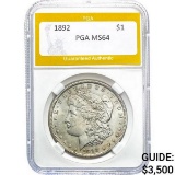 1892 Morgan Silver Dollar PGA MS64