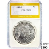 1881-S Morgan Dollar PGA MS64 SILVER