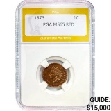 1873 1C Indian Head PGA MS65 RED