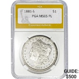 1881-S Morgan Dollar PGA MS65 PL SILVER