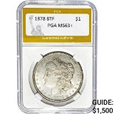 1878 8TF Morgan Dollar PGA MS63+ SILVER