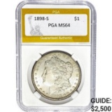 1898-S Morgan Dollar PGA MS64 SILVER