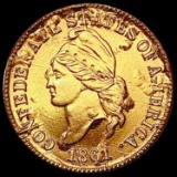 1861 Gold CSA 1 Cent Restrike UNCIRCULATED
