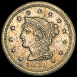 1851 Braided Hair Large Cent CLOSELY UNCIRCULATED