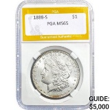 1888-S Morgan Dollar PGA MS65 SILVER