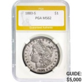 1883-S Morgan Silver Dollar PGA MS62