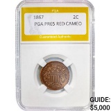 1867 2C PGA PR65 Red Cameo