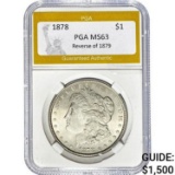 1878 REV 79 Morgan Dollar PGA MS63 SILVER
