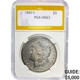 1883-S Morgan Dollar PGA MS63 SILVER