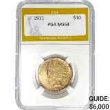 1911 $10 Indian Head Eagle PGA MS64
