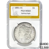 1891-CC Morgan Dollar PGA MS64Spitting Eagle SILVER
