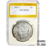 1887-S Morgan Dollar PGA MS64 SILVER