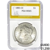 1883-CC Morgan Silver Dollar PGA MS65