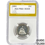 1883 25C Seated Liberty Quarter PR66+ DCAM