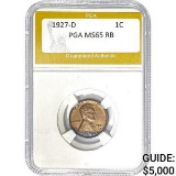 1927-D Lincoln Wheat Cent PGA MS65 RB