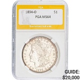 1894-O Morgan Dollar PGA MS64 SILVER