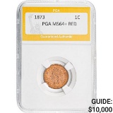 1873 1C Indian Head PGA MS64+ RED