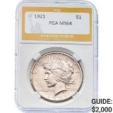 1921 Peace Dollar PGA MS64 SILVER