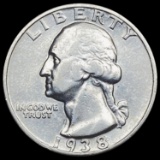 1938-S Washington Silver Quarter CLOSELY UNCIRCULATED
