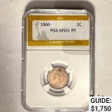 1866 1C Indian Head PGA MS64 RB