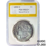 1890-O Morgan Silver Dollar PGA MS63+