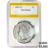 1891-CC Morgan Dollar PGA MS64 SILVER