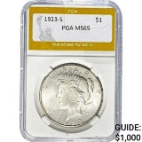 1923-S Peace Dollar PGA MS65 SILVER