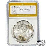1882-S Morgan Dollar PGA MS65 SILVER
