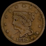 1842 Braided Hair Large Cent LIGHTLY CIRCULATED LIGHTLY CIRCULATED