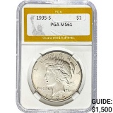 1935-S Peace Dollar PGA MS61 SILVER
