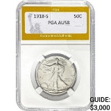 1918-S Walking Liberty Half Dollar PGA AU58