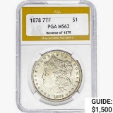 1878 REV 79 Morgan Silver Dollar PGA MS62