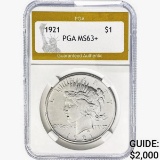 1921 Silver Peace Dollar PGA MS63+