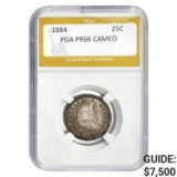 1884 25C Seated Liberty PGA PR66 CAMEO
