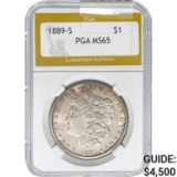 1889-S Morgan Silver Dollar PGA MS65