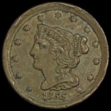 1855 Braided Hair Half Cent LIGHTLY CIRCULATED