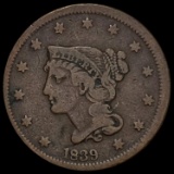 1839 Braided Hair Large Cent CLOSELY UNCIRCULATED