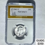 1942-S Washington Quarter PGA MS67+