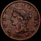 1841 Braided Hair Large Cent NEARLY UNCIRCULATED