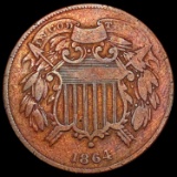 1864 Sm Motto Two Cent Piece CLOSELY UNCIRCULATED