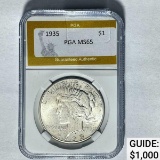 1935 Peace Dollar PGA MS65