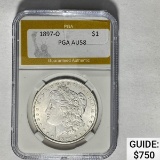 1897-O Morgan Silver Dollar PGA AU58