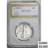 1920-S Walking Liberty Half Dollar PGA AU53