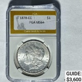 1878-CC Morgan Silver Dollar PGA MS64
