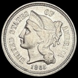 1865 Three-Cent Nickel CHOICE AU
