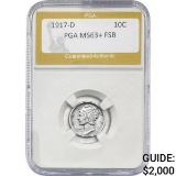 1917-D Mercury Silver Dime PGA MS63+ FSB