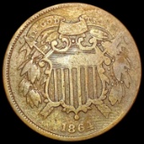 1864 Sm. Motto Two Cent Piece LIGHTLY CIRCULATED