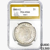 1880-CC Morgan Silver Dollar PGA MS66 VAM-3